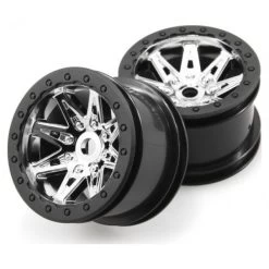 Axial 2.2 Rebel Wheels 41mm Wide Chrm/Blk (2)