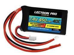 Common Sense RC Lectron Pro 7.4V 450mAh 40C Lipo Battery With JST Connector