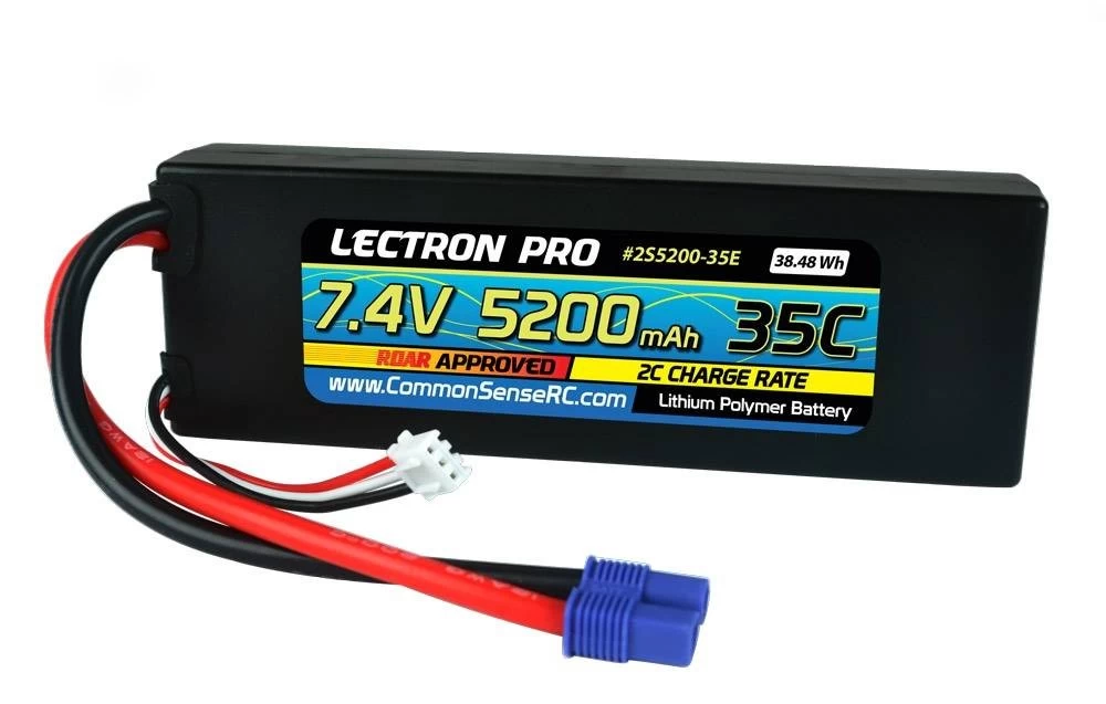 Lectron Pro 7.4V 5200mAh 35C LiPo Battery With EC3 Connector 1 Lectron Pro 7.4V 5200mAh 35C LiPo Battery With EC3 Connector