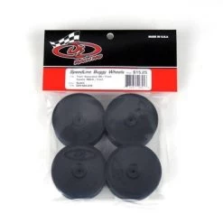 DE Racing Front Speedline 2.2" 1/10 12mm Hex Buggy Wheels, Black (4)
