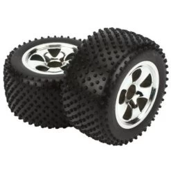 ECX RC Chrome Spike Mounted Rear Tires (Circuit) (2)