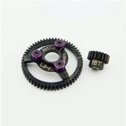 Hot-Racing Part 32P Steel Pinion & Spur Gear Set, Purple (18T/56T) (Traxxas 2WD)