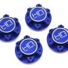 Hot-Racing Aluminum 25mm Hex Serrated Nuts, Blue (X-Maxx) (4)