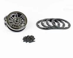 Pit Bull Tires 1.9" Beadlock Raceline #931 Injector, Gun Metal Wheels (2)