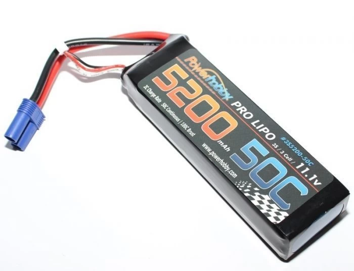 Power Hobby 5200mAh 11.1V 3S 50C LiPo Battery With Hardwired EC5 Connector 1 Power Hobby 5200mAh 11.1V 3S 50C LiPo Battery With Hardwired EC5 Connector
