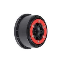 Pro-Line Split Six 2.2"/3.0" Red/Black Bead-Loc Front Wheels (2)
