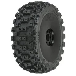 Pro-Line Pre-mounted Badlands MX Tires Mounted On Black Velocity Wheels (2)