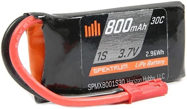 Spektrum 800mAh 1S 3.7V 30C Lipo Battery With JST Connector 1 Spektrum 800mAh 1S 3.7V 30C Lipo Battery With JST Connector