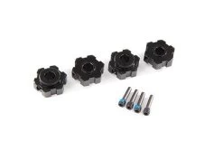 Traxxas Wheel Hubs, Hex, Aluminum (black)/ 4x13mm Screw Pins (4)