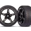 Traxxas Rear 2.1" Response Tires On Split-Spoke Black Chrome Wheels (2)